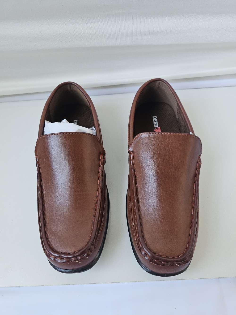 Deer Stags Kids Booster Slip-On Loafers - Dark Luggage Brown, Size 4M - Picture 2 of 16